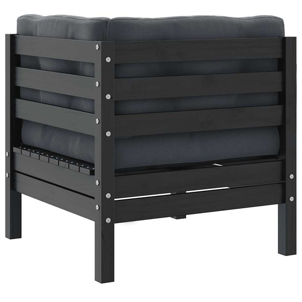 Garten Ecksofa Grau mit Anthrazit Kissen