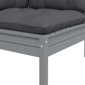Garten Ecksofa Grau mit Anthrazit Kissen