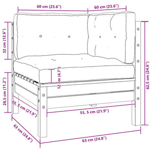 Garten Ecksofa Grau mit Anthrazit Kissen