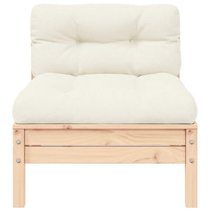 Garten Mittelsofa Kiefer Creme mit Kissen