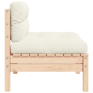 Garten Mittelsofa Kiefer Creme mit Kissen