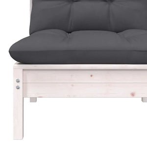 Garten Mittelsofa Kiefer Massivholz Weiß