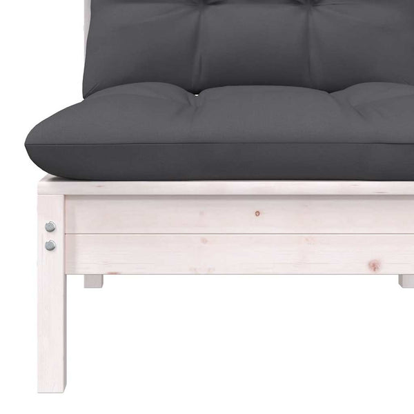 Garten Mittelsofa Kiefer Massivholz Weiß