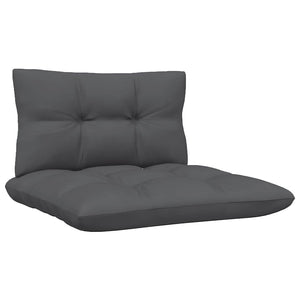 Garten Mittelsofa mit Kissen, Kiefer Massivholz Schwarz