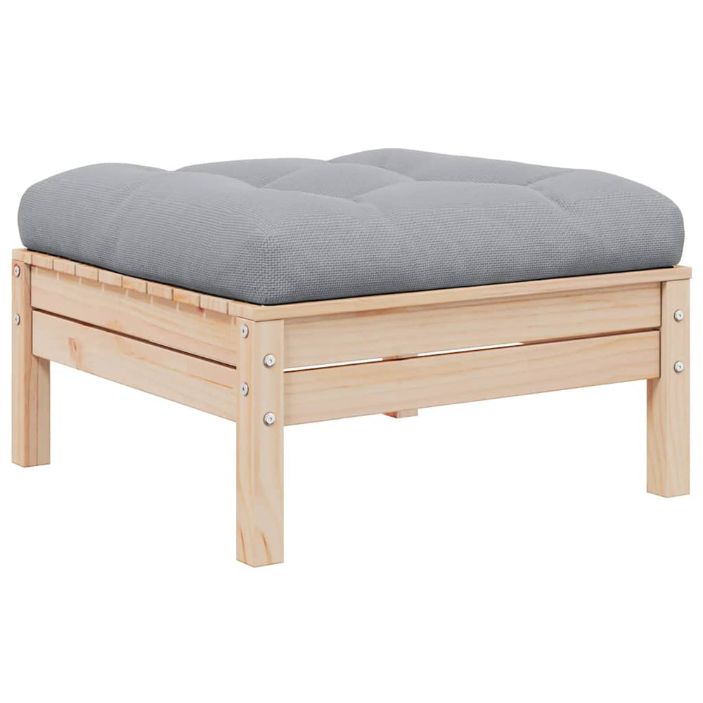 Gartenhocker Kiefer Massivholz mit Kissen