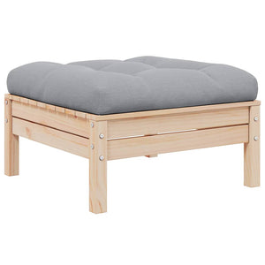 Gartenhocker Kiefer Massivholz mit Kissen