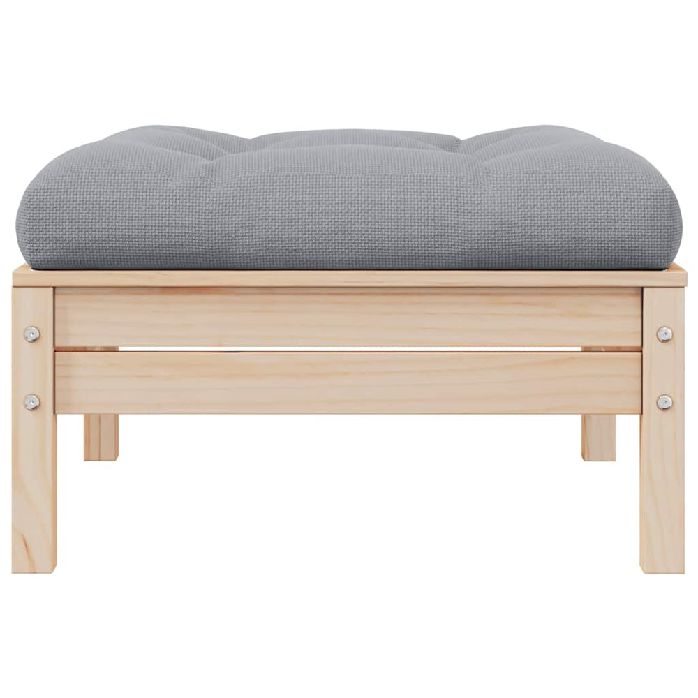 Gartenhocker Kiefer Massivholz mit Kissen