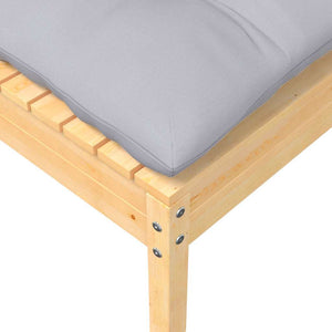 Gartenhocker Kiefer Massivholz mit Kissen