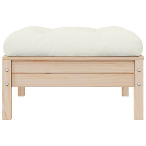 Outdoor-Fußhocker Kiefer Massivholz mit Kissen