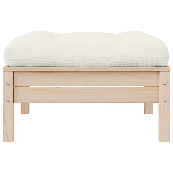 Outdoor-Fußhocker Kiefer Massivholz mit Kissen
