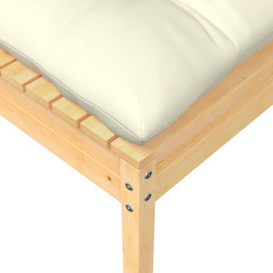 Outdoor-Fußhocker Kiefer Massivholz mit Kissen