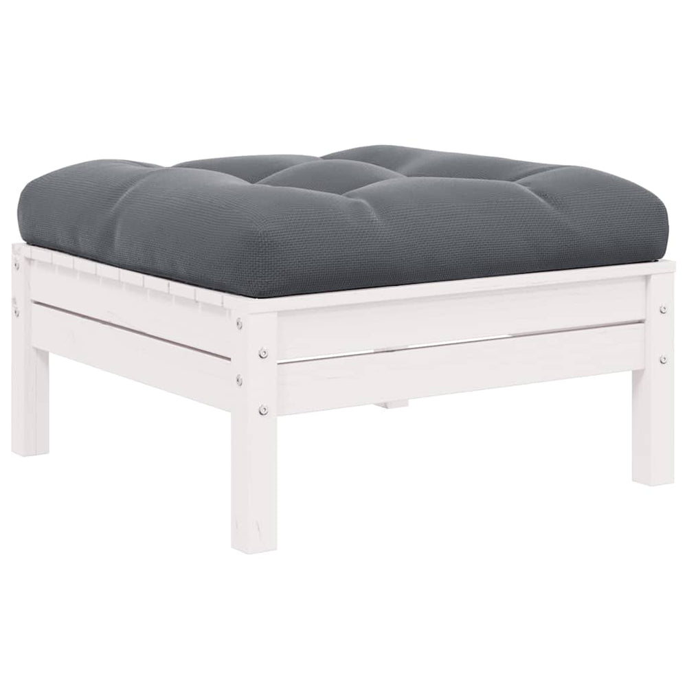 Gartenhocker Kiefer Massivholz mit Kissen