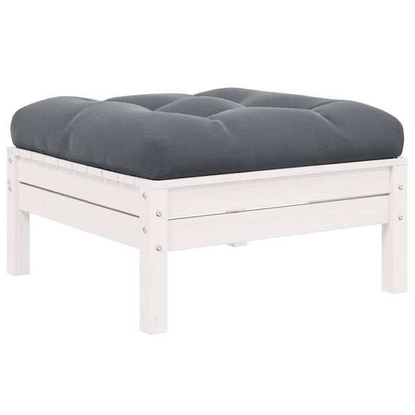 Gartenhocker Kiefer Massivholz mit Kissen