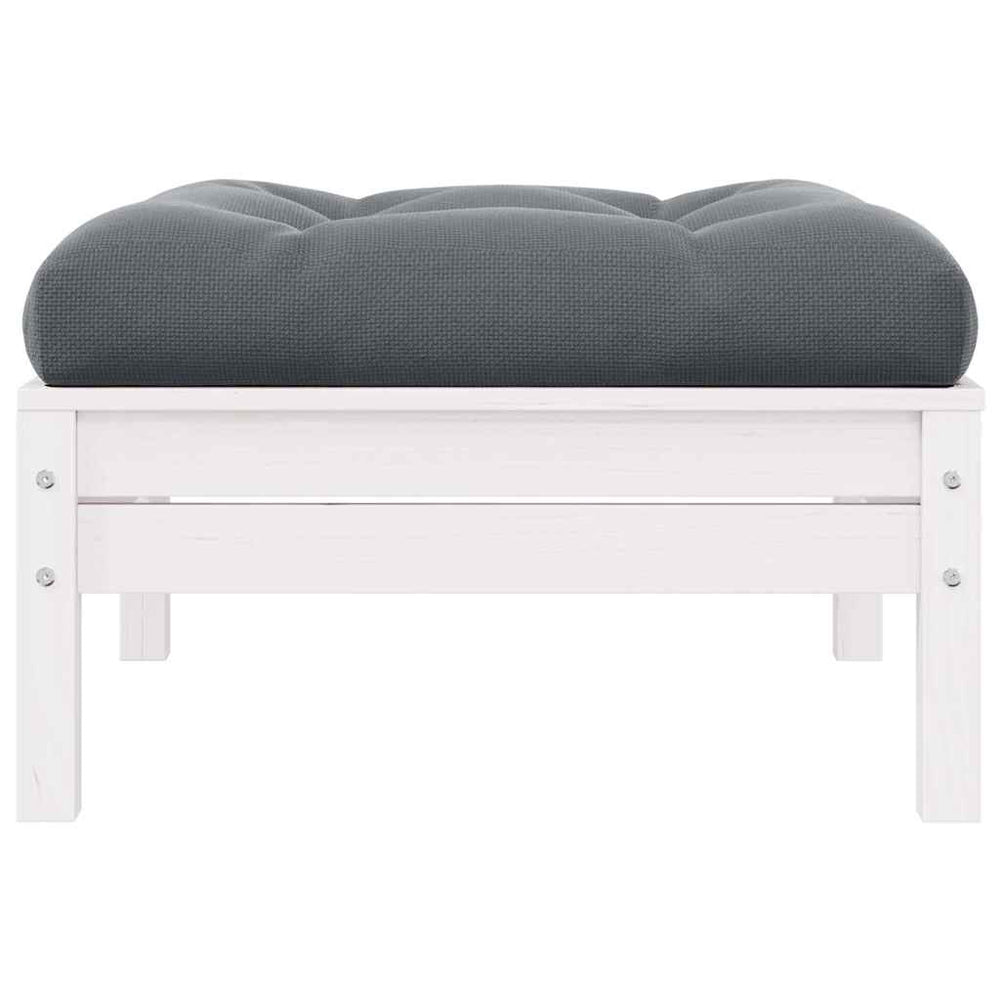Gartenhocker Kiefer Massivholz mit Kissen