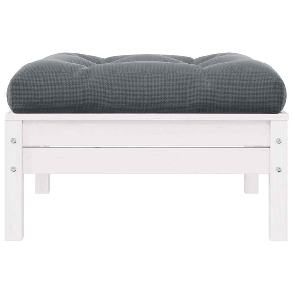 Gartenhocker Kiefer Massivholz mit Kissen