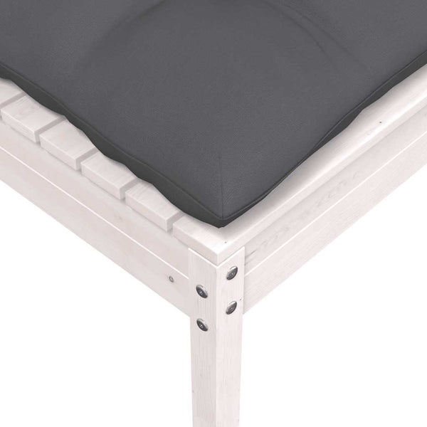 Gartenhocker Kiefer Massivholz mit Kissen