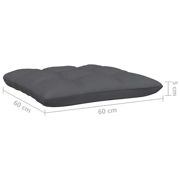 Gartenhocker mit Kissen Grau Kiefer Massivholz