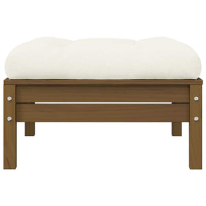 Gartenhocker Honigbraun mit Creme Kissen