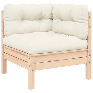 vidaXL 2-Seater Garden Sofa with Cream Cushions Solid Pine Wood
