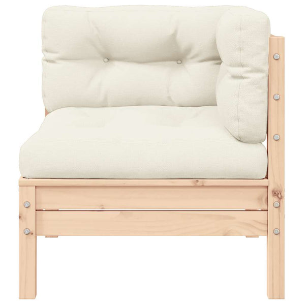 vidaXL 2-Seater Garden Sofa with Cream Cushions Solid Pine Wood
