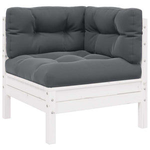 Gartensofa 2-Sitzer Kiefer Massivholz Weiß