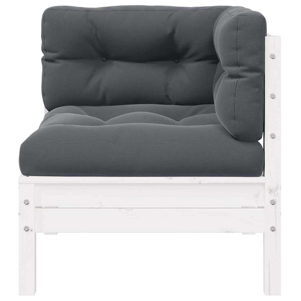 Gartensofa 2-Sitzer Kiefer Massivholz Weiß