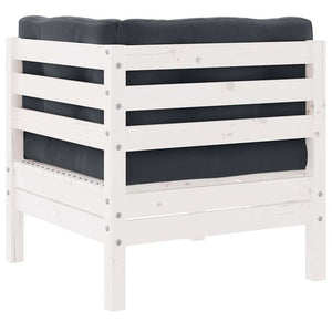 Gartensofa 2-Sitzer Kiefer Massivholz Weiß