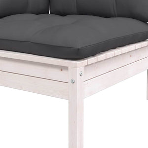 Gartensofa 2-Sitzer Kiefer Massivholz Weiß