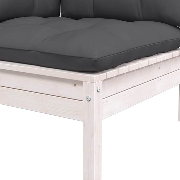 Gartensofa 2-Sitzer Kiefer Massivholz Weiß