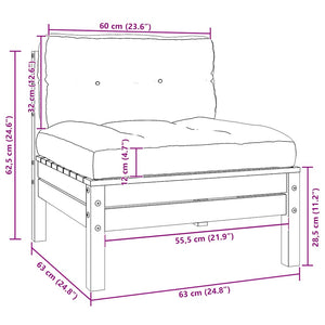 2-Sitzer Gartensofa Kiefer mit Kissen