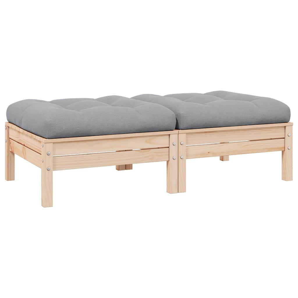 2-Sitzer Gartensofa Grau mit Kissen