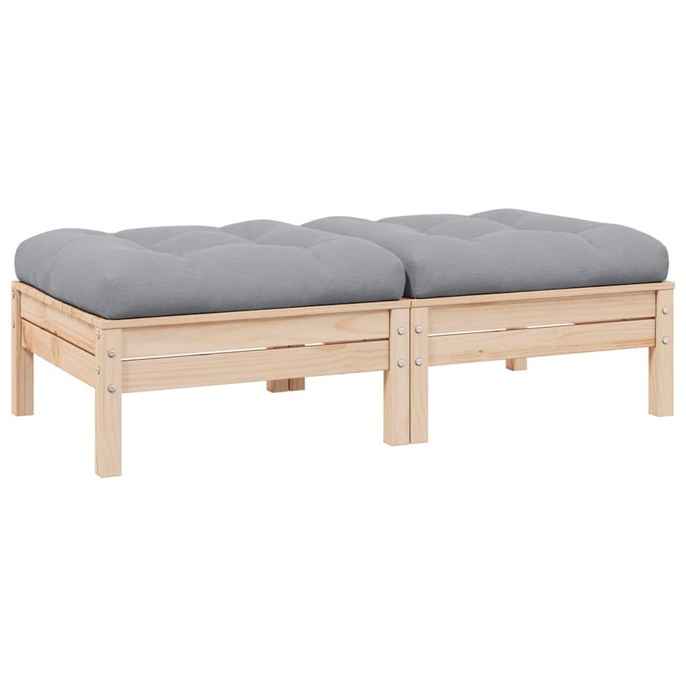 2-Sitzer Gartensofa Grau mit Kissen