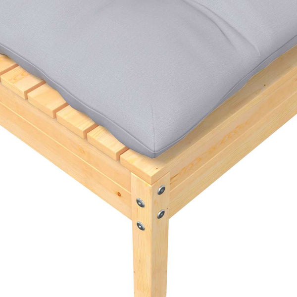 2-Sitzer Gartensofa Grau mit Kissen