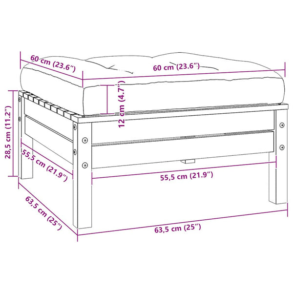 2-Sitzer Gartensofa Grau mit Kissen