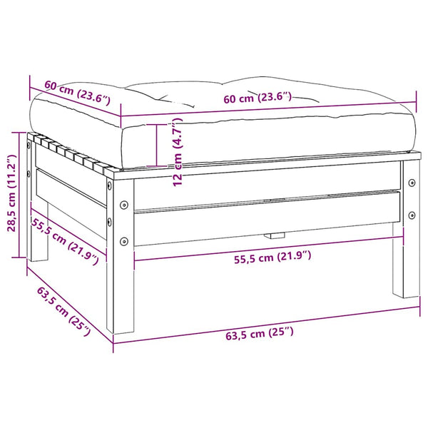 2-Sitzer Gartensofa Kiefer mit Kissen