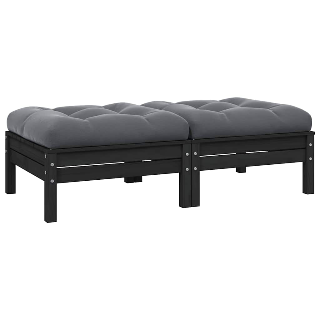 2-Sitzer Gartensofa Kiefer Massivholz mit Kissen