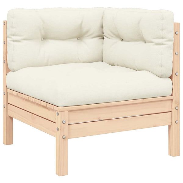 3-tlg. Garten Lounge Set Kiefer Massivholz Creme