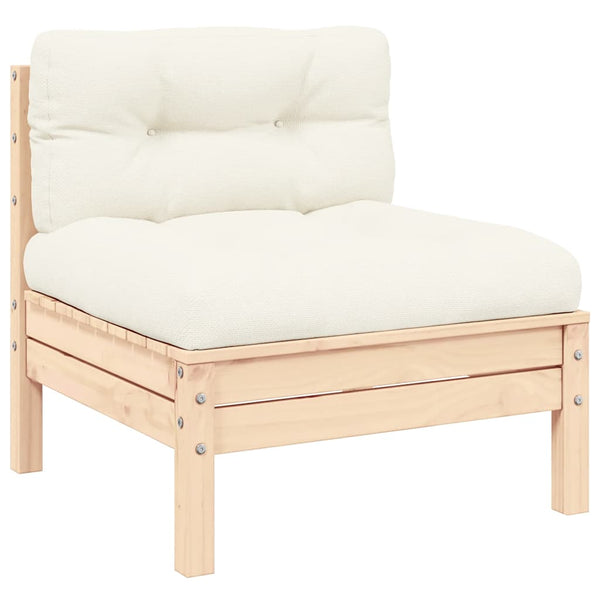 3-tlg. Garten Lounge Set Kiefer Massivholz Creme