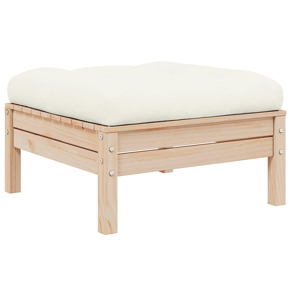 3-tlg. Garten Lounge Set Kiefer Massivholz Creme