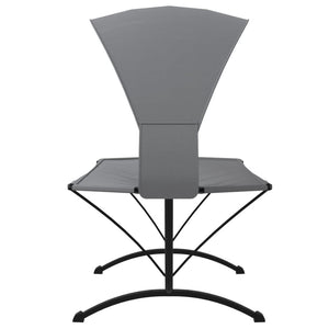 Outdoor-Loungebett mit Dach Grau Stahl und Oxford-Stoff