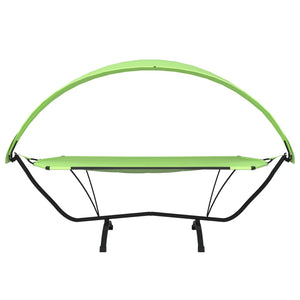 Outdoor-Loungebett mit Dach Grün Stahl und Oxford-Stoff