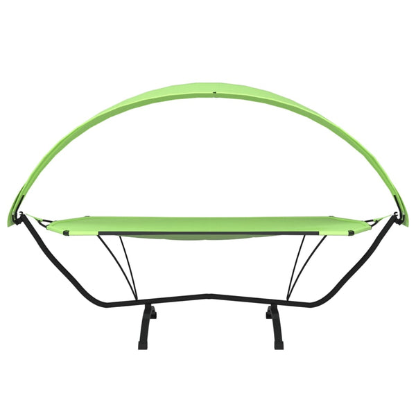 Outdoor-Loungebett mit Dach Grün Stahl und Oxford-Stoff