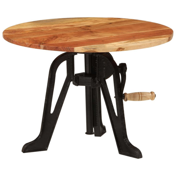 vidaXL Table d'appoint 60x(42-62) cm Bois d'acacia massif et fonte