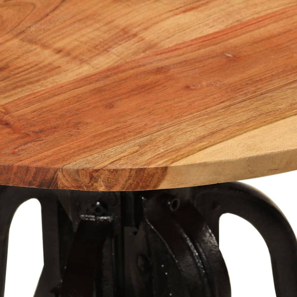 vidaXL Table d'appoint 60x(42-62) cm Bois d'acacia massif et fonte