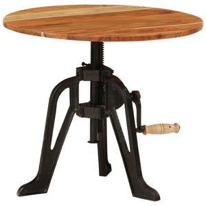 vidaXL Table d'appoint 60x(42-62) cm Bois d'acacia massif et fonte