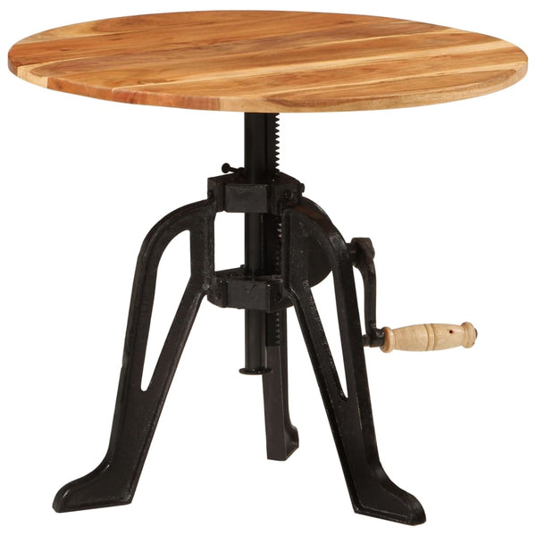 vidaXL Table d'appoint 60x(42-62) cm Bois d'acacia massif et fonte