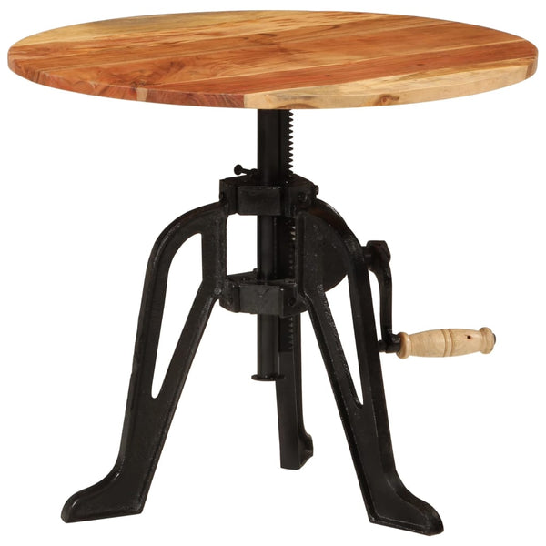 vidaXL Table d'appoint 60x(42-62) cm Bois d'acacia massif et fonte
