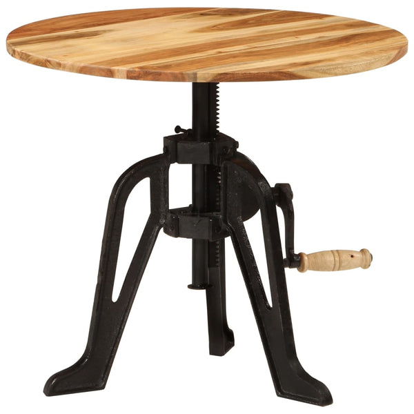 vidaXL Table d'appoint 60x(42-62) cm Bois d'acacia massif et fonte