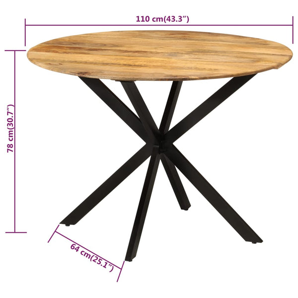 Esstisch Mango Massivholz & Stahl Ø110 cm