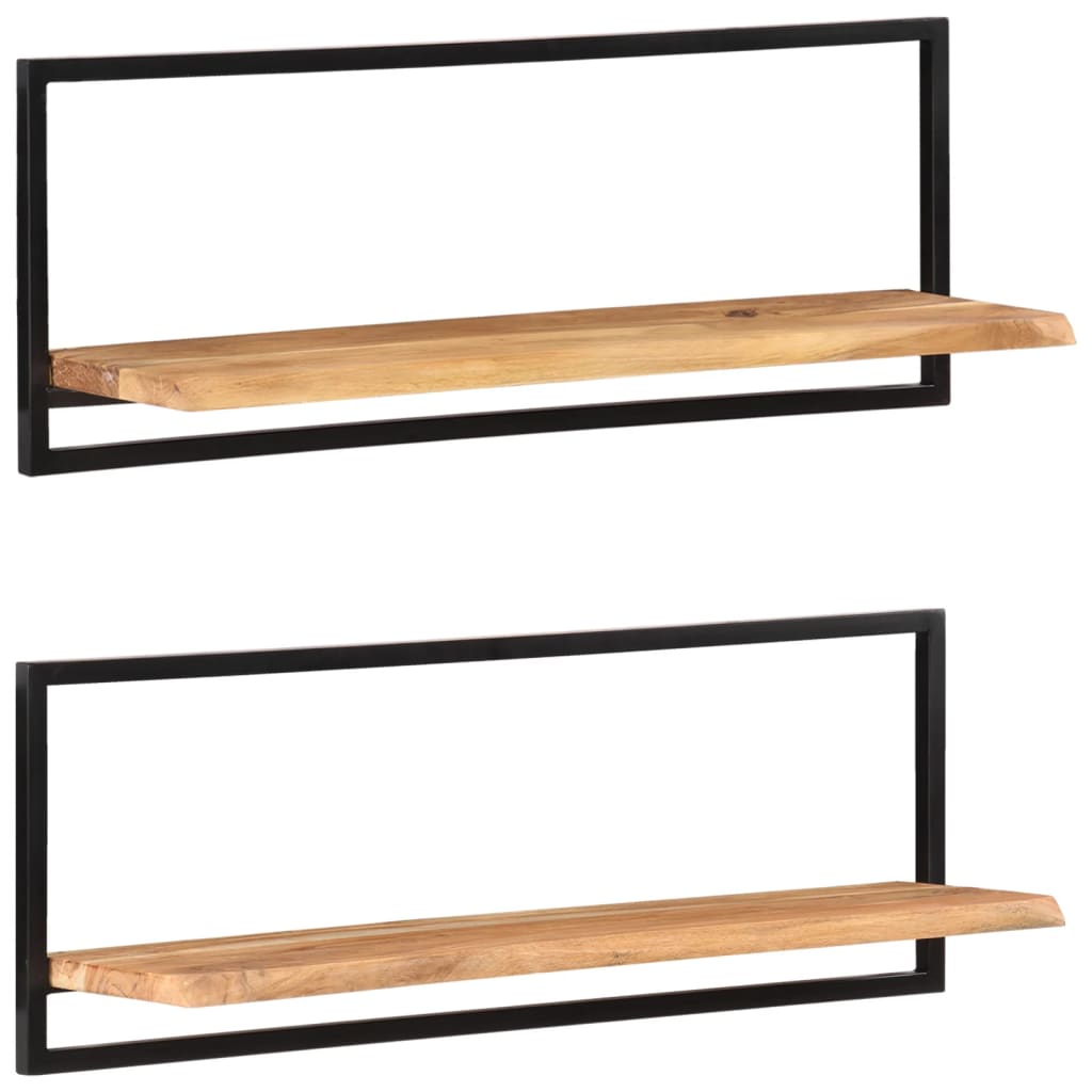 Akazienholz Wandregale, 2er Set